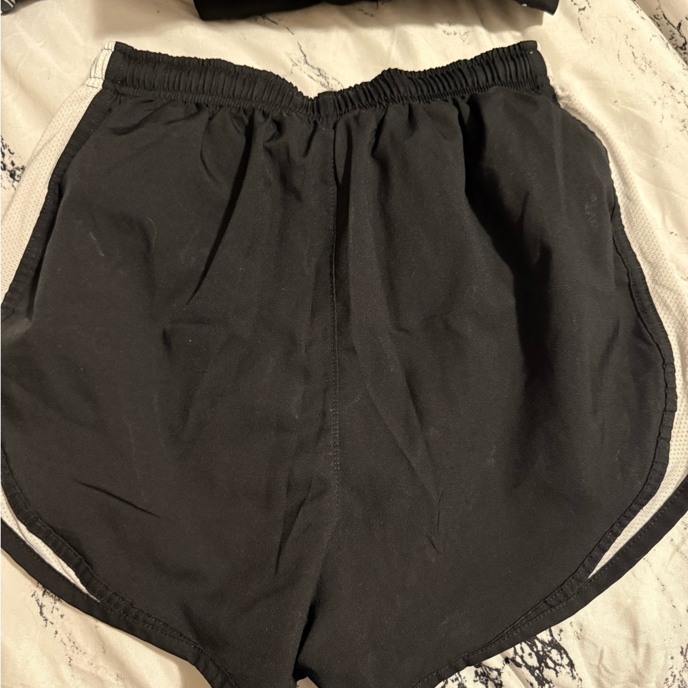 Nike Black and White Dri-FIT Athletic Shorts